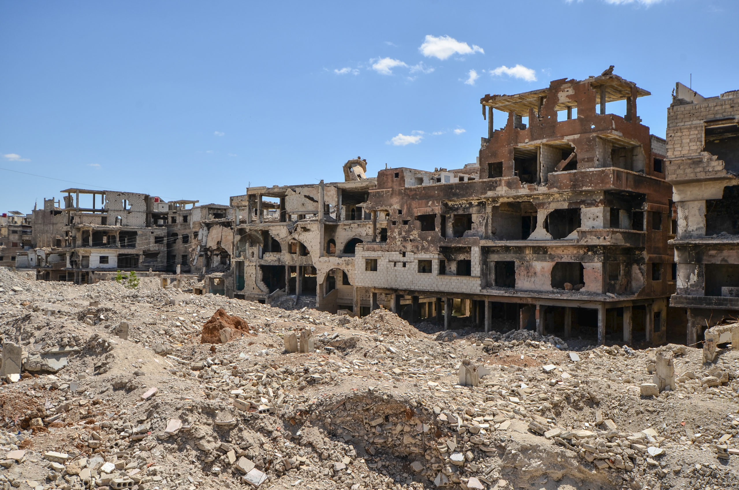Former front line between HTS and the Assad regime, Yarmouk, April-June 2025